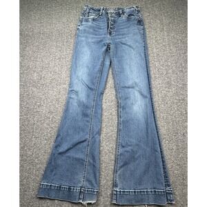 Rock & Roll Jeans High Rise Trouser Womens Sz 28x34 Cowgirl Western Button Fly